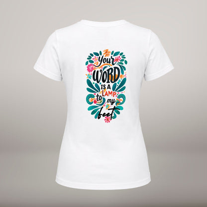 Your Word Is a Lamp to My Feet – T-shirt de Manga Curta | Caminho Collection | Sheepfy - Sheepfy