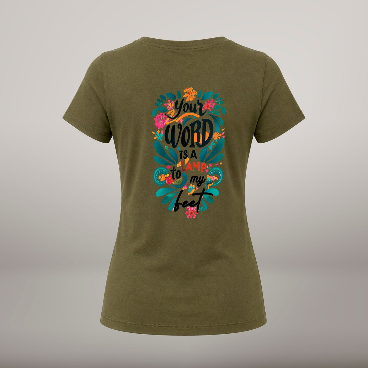 Your Word Is a Lamp to My Feet – T-shirt de Manga Curta | Caminho Collection | Sheepfy - Sheepfy